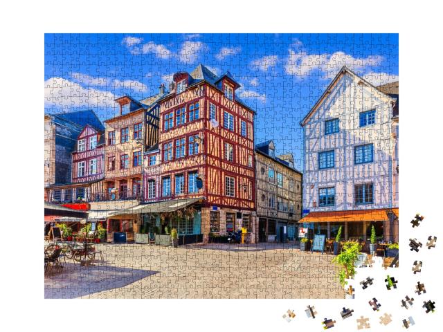 Puzzle de 1000 pièces « Rouen, Normandie, France. La vieille place du marché. »