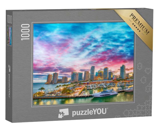 Puzzle de 1000 pièces « Crépuscule sur Miami, Floride »