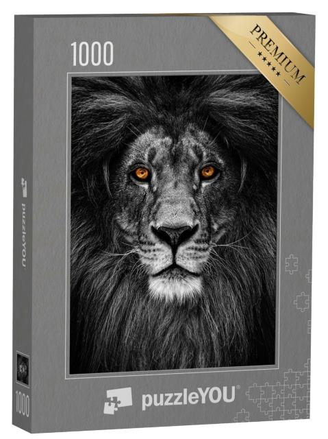 Puzzle de 1000 pièces « Portrait d'un lion au regard de feu »