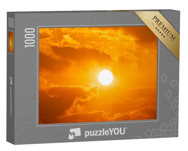 Puzzle de 1000 pièces « Coucher de soleil dans un ciel rougeoyant »