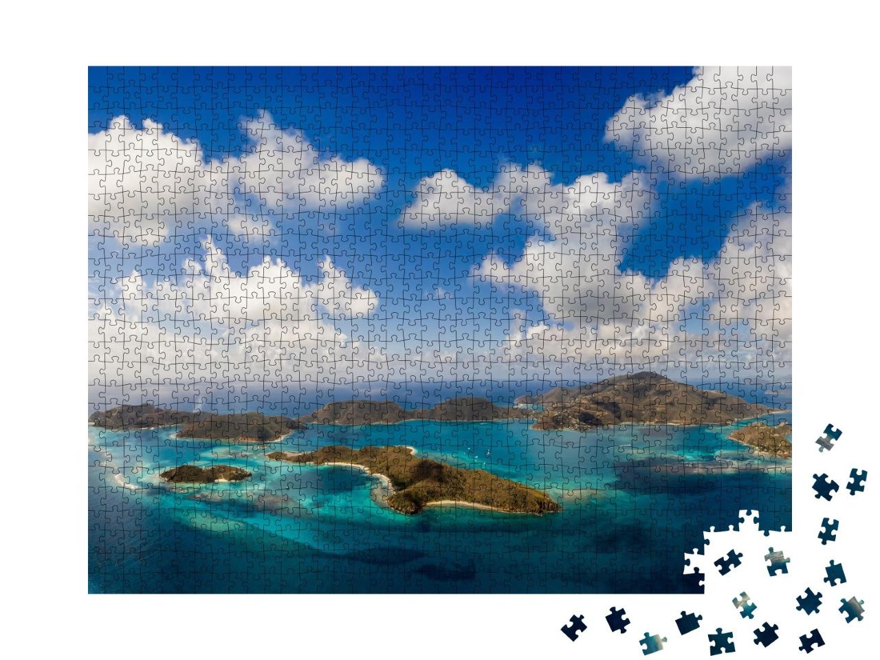 Puzzle de 1000 pièces « Vue aérienne des îles Vierges britanniques tropicales »