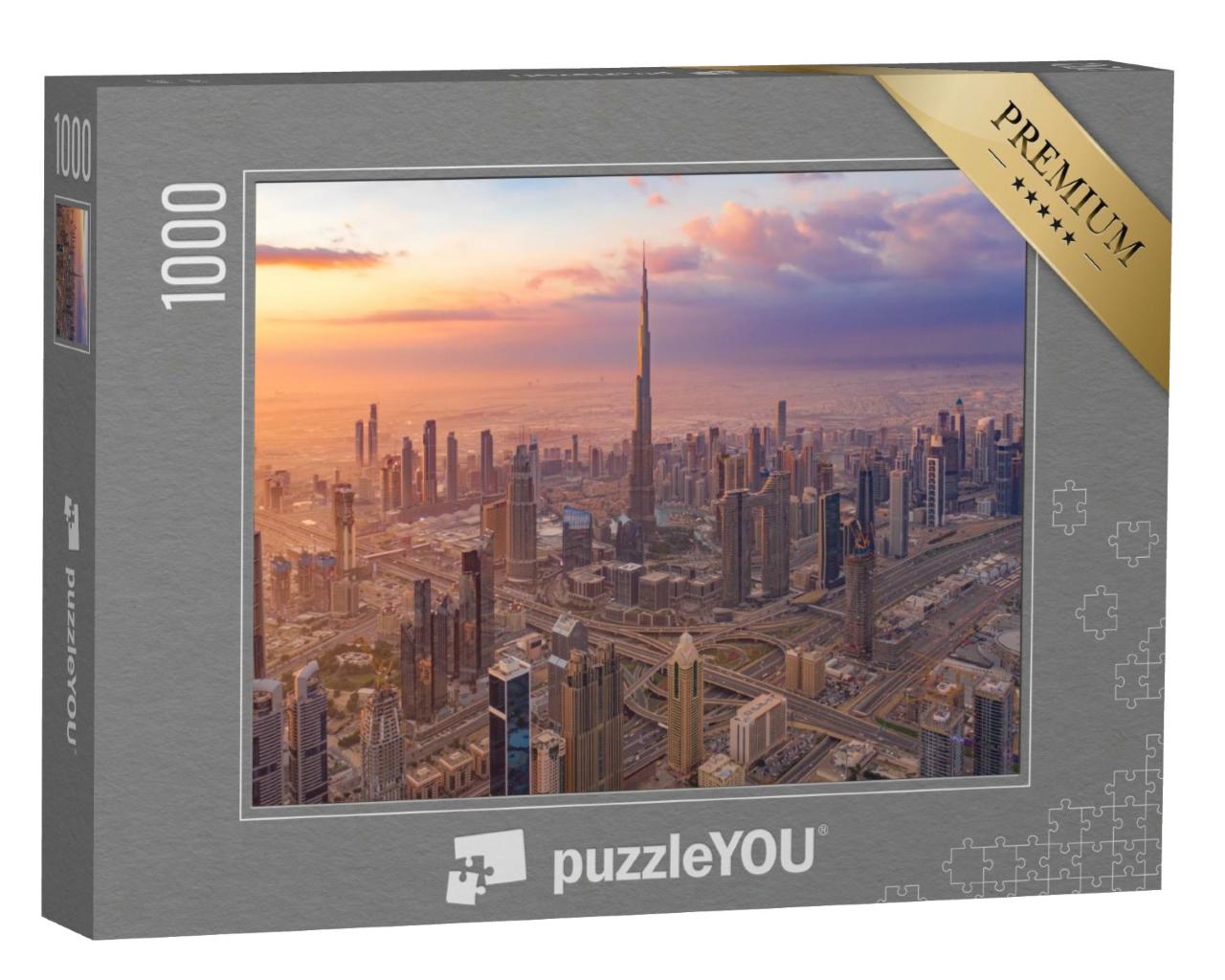 Puzzle de 1000 pièces « Vue aérienne de la Burj Khalifa à Dubaï Downtown »