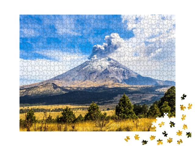 Puzzle de 1000 pièces « Volcan actif : Popocatepetl au Mexique »