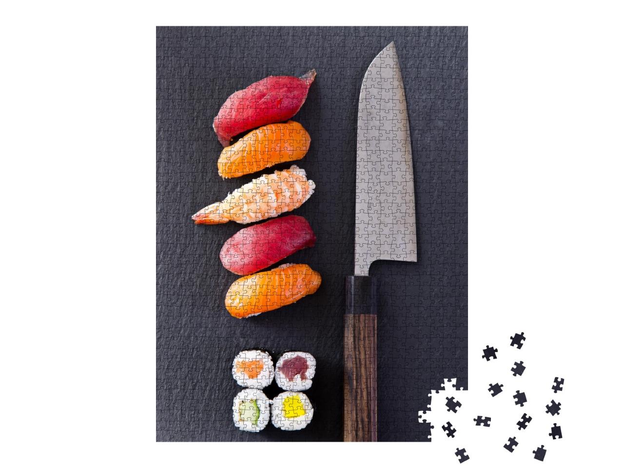 Puzzle de 1000 pièces « Sushi avec couteau Santoku »