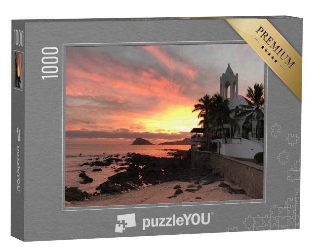 Puzzle de 1000 pièces « Coucher de soleil devant la plage de Mazatlan, Mexique »
