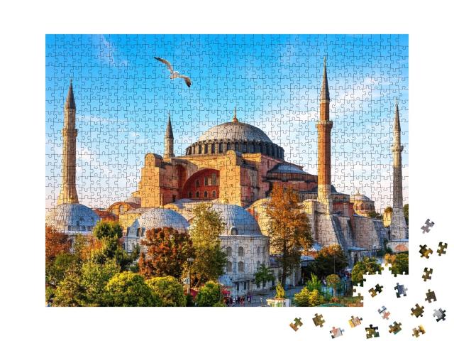 Puzzle de 1000 pièces « Célèbre mosquée Sainte-Sophie à Istanbul, Turquie »