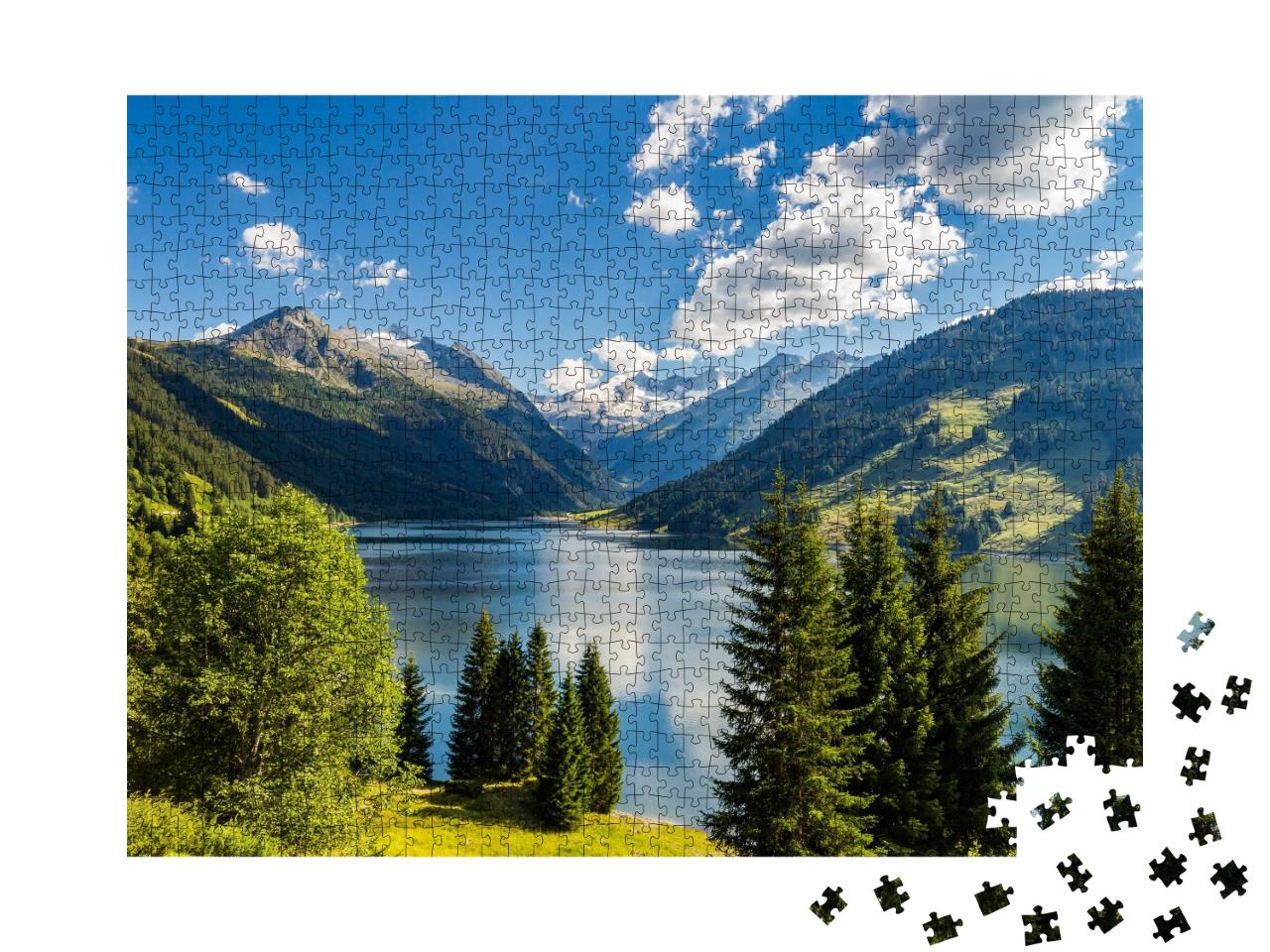 Puzzle de 1000 pièces « Barrage de Durlassboden dans les Alpes de Zillertal, Autriche »