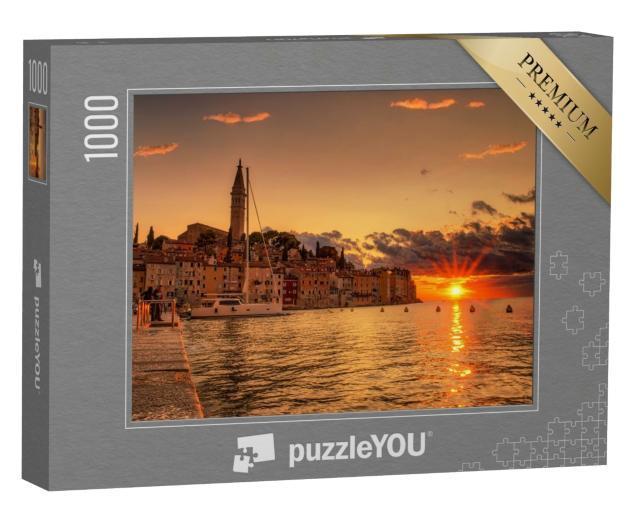 Puzzle de 1000 pièces « Coucher de soleil sur Rovinj, sur la côte adriatique croate »