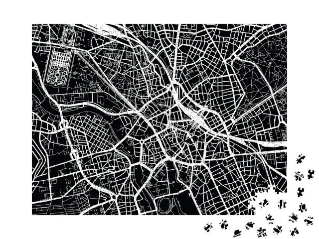 Puzzle de 1000 pièces « Plan de ville vectoriel de Hanovre, Allemagne »