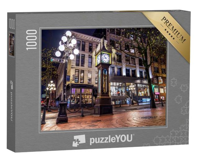 Puzzle de 1000 pièces « Steam Clock dans le quartier de Gastown, Vancouver, Canada »