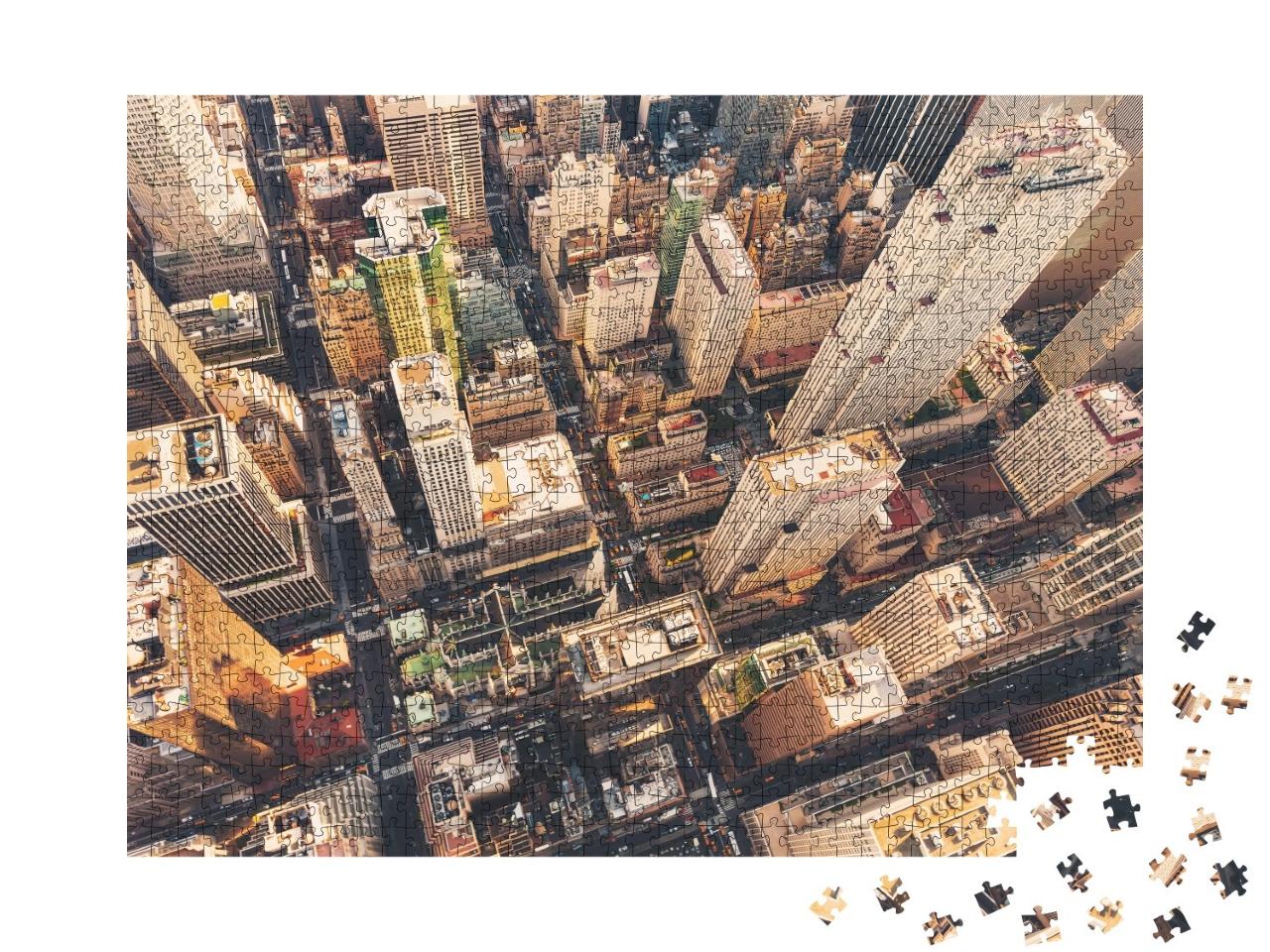 Puzzle de 1000 pièces « Vue aérienne de Midtown Manhattan avec vue sur la cathédrale Saint-Patrick »