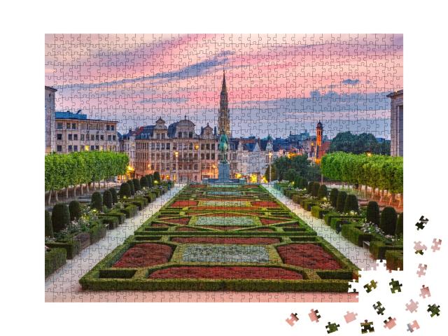 Puzzle de 1000 pièces « Hôtel de ville et Mont des Arts à Bruxelles, Belgique »