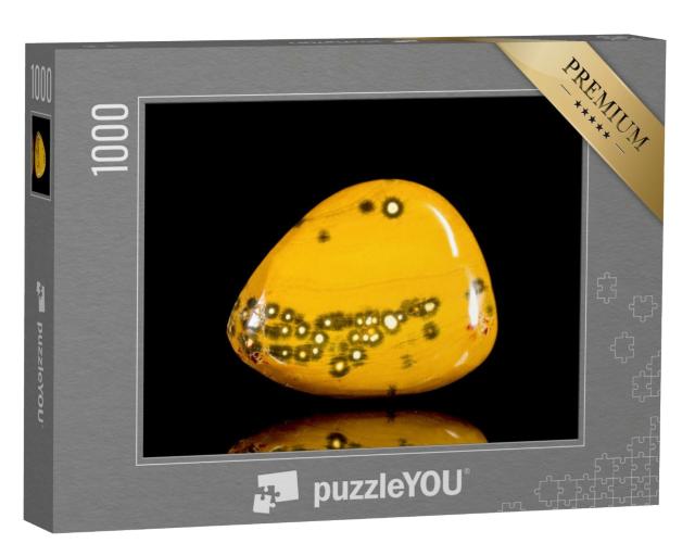 Puzzle de 1000 pièces « Pierre de jaspe jaune brisée, minéralogie »
