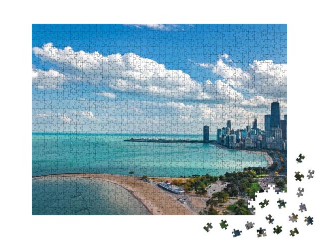 Puzzle de 1000 pièces « Chicago au bord du lac Michigan »
