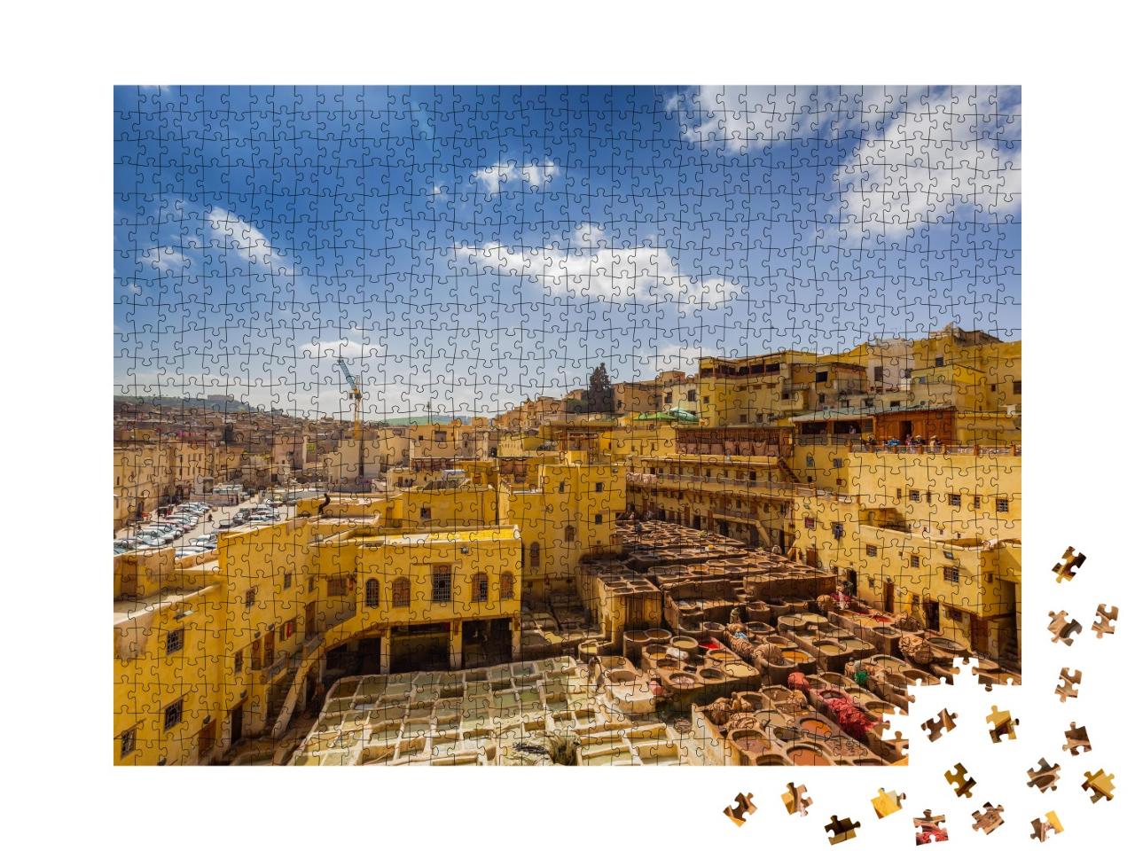 Puzzle de 1000 pièces « Tannerie traditionnelle de cuir à Fès, Maroc »