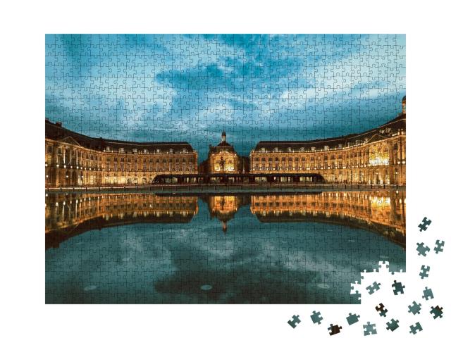 Puzzle de 1000 pièces « Place De La Bourse à Bordeaux, France, patrimoine mondial de l'UNESCO »