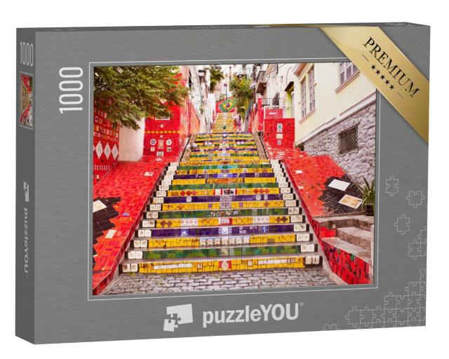Puzzle de 1000 pièces « Escadaria Selaron célèbre escalier public à Rio de Janeiro, Brésil »