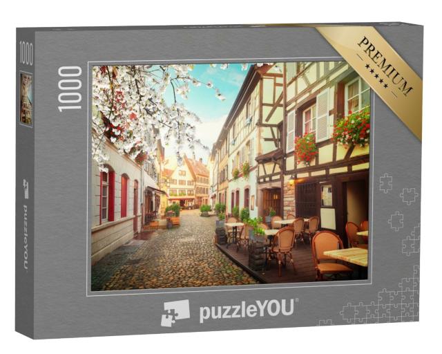 Puzzle de 1000 pièces « Rue du Petit France, quartier médiéval de Strasbourg au printemps, Alsace France »