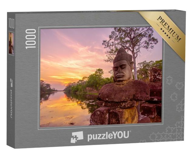 Puzzle de 1000 pièces « Statue devant la porte sud d'Angkor Thom, Cambodge »