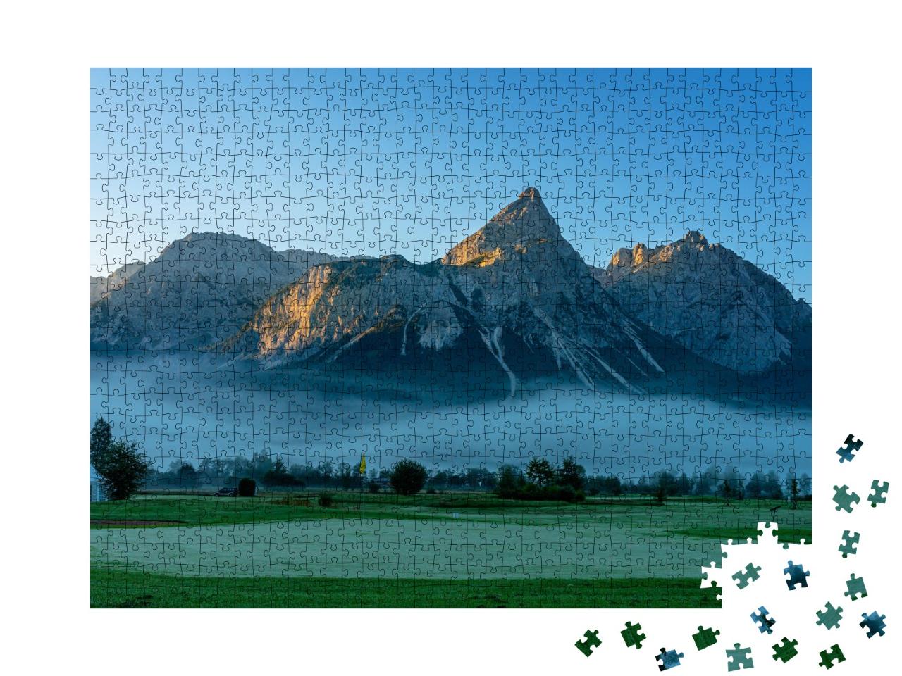 Puzzle de 1000 pièces « Terrain de golf sur le massif du Wetterstein »