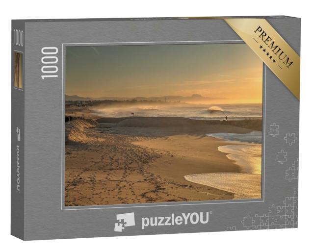 Puzzle de 1000 pièces « Coucher de soleil sur la plage de Biarritz, image HDR »
