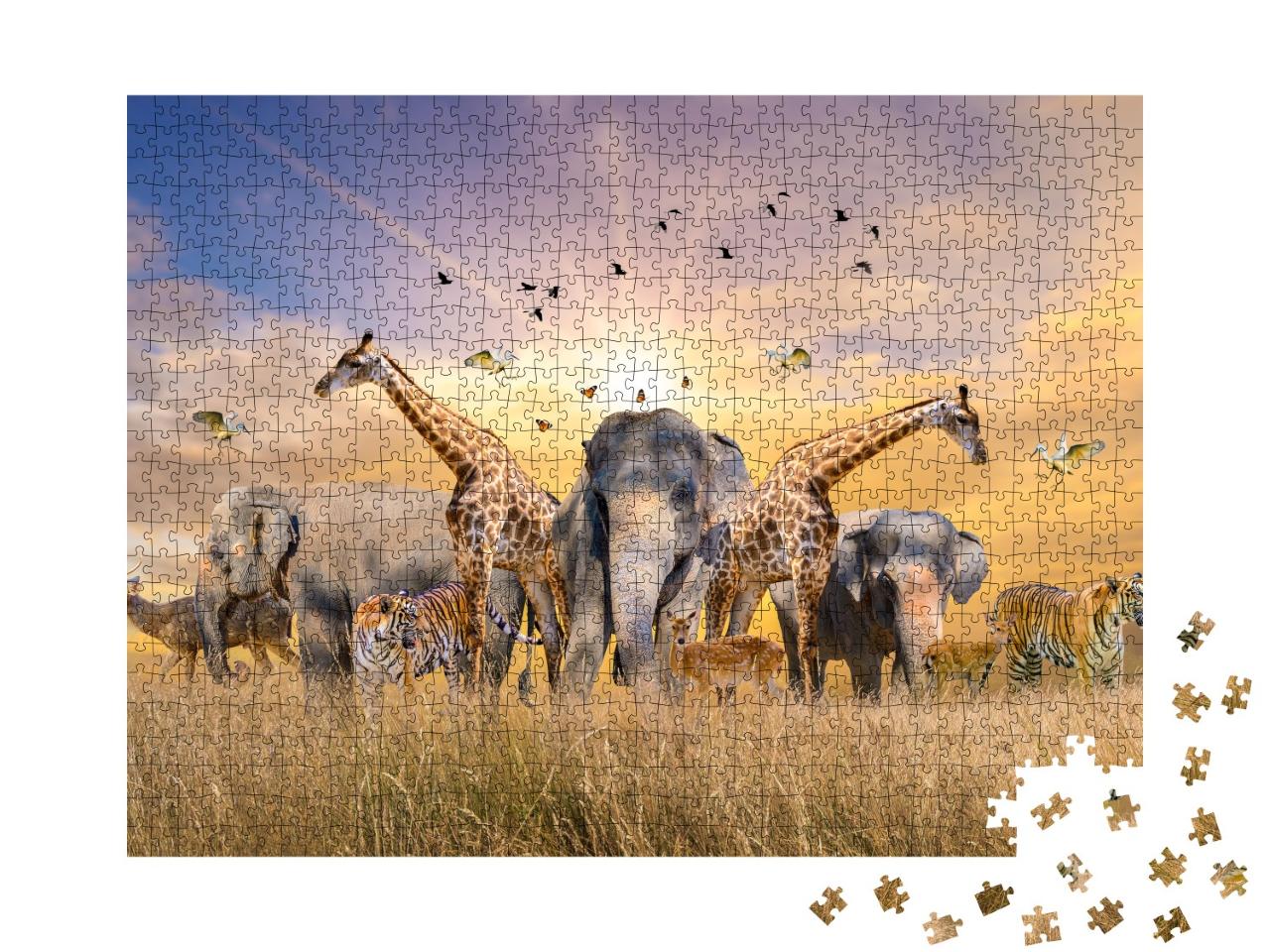 Puzzle de 1000 pièces « Les animaux sauvages du désert »