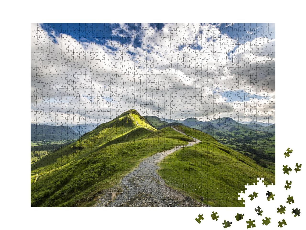 Puzzle de 1000 pièces « Vue sur le sommet de la colline de Catbells dans le Lake District, Angleterre »