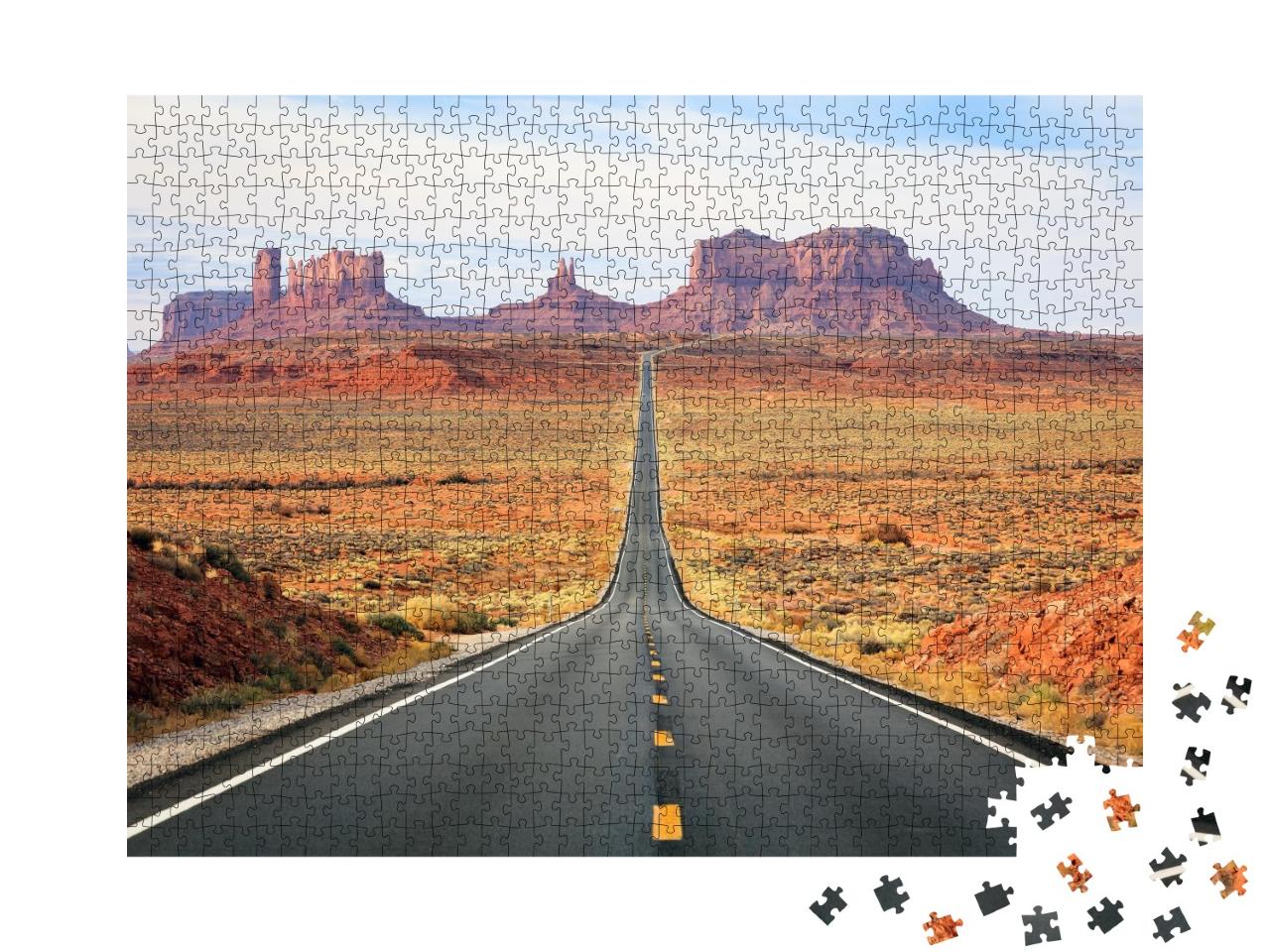 Puzzle de 1000 pièces « Jeu de lumière du soleil à Monument Valley, Arizona, USA »