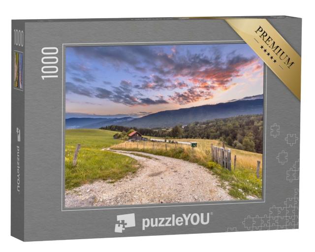 Puzzle de 1000 pièces « Paysage de montagne dans les Alpes françaises en Haute Savoie, France »