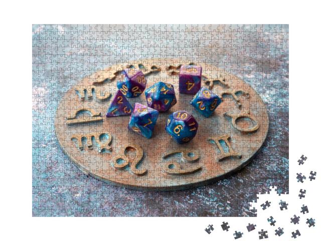 Puzzle de 1000 pièces « Cercle horoscope avec cubes divinatoires »