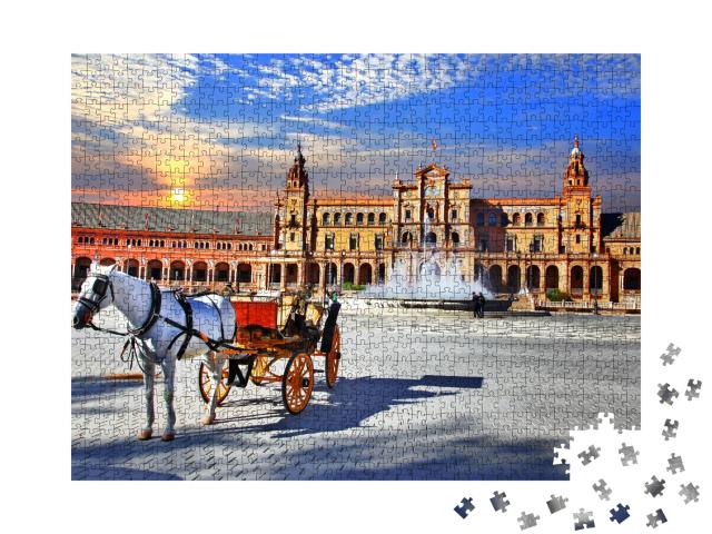 Puzzle de 1000 pièces « Piazza Espana à Séville, Andalousie, Espagne »