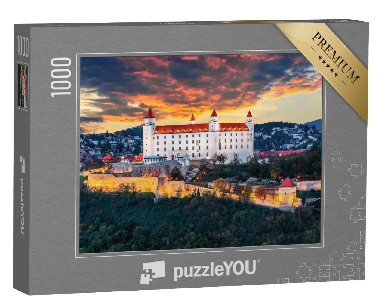 Puzzle de 1000 pièces « Magnifique soirée au-dessus du château de Bratislava, Slovaquie »