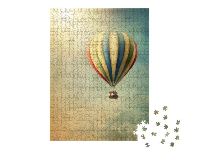 Puzzle de 1000 pièces « Montgolfière haut dans le ciel »