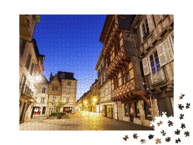 Puzzle de 1000 pièces « Rues de la vieille ville de Quimper. Quimper, Bretagne, France »