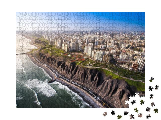 Puzzle de 1000 pièces « Vue panoramique de Lima depuis Miraflores, Pérou »