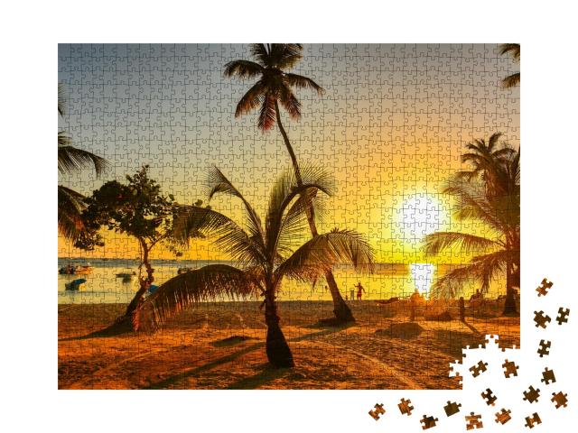 Puzzle de 1000 pièces « Coucher de soleil dans les Caraïbes, République dominicaine »