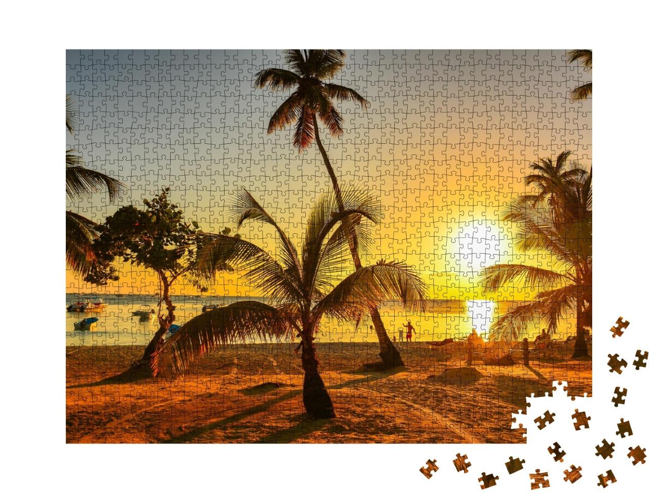 Puzzle de 1000 pièces « Coucher de soleil dans les Caraïbes, République dominicaine »
