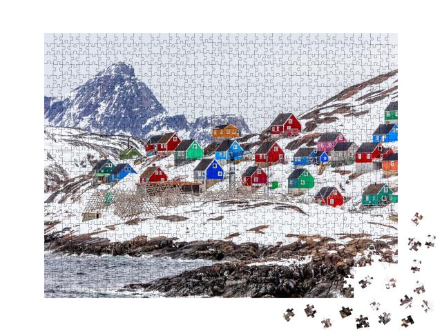 Puzzle de 1000 pièces « Le village de Kangamiut, Groenland mi-2015 »