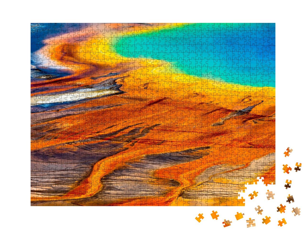 Puzzle de 1000 pièces « Grand Prismatic Spring en gros plan, parc national de Yellowstone »