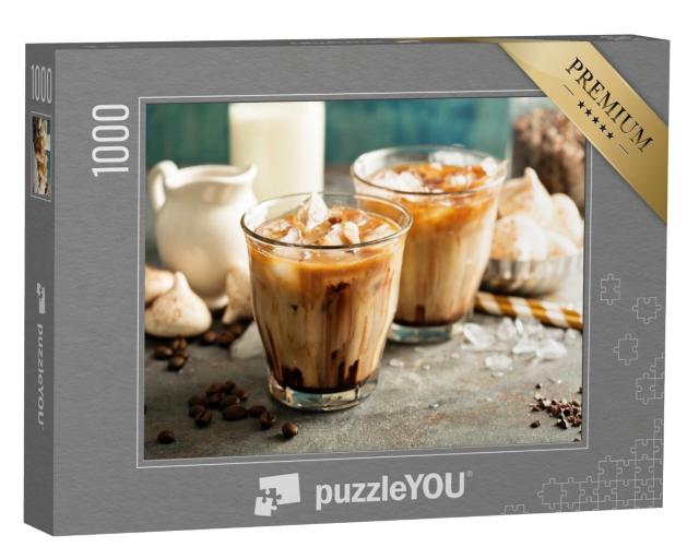 Puzzle de 1000 pièces « Café glacé au lait, sirop de chocolat et meringues »