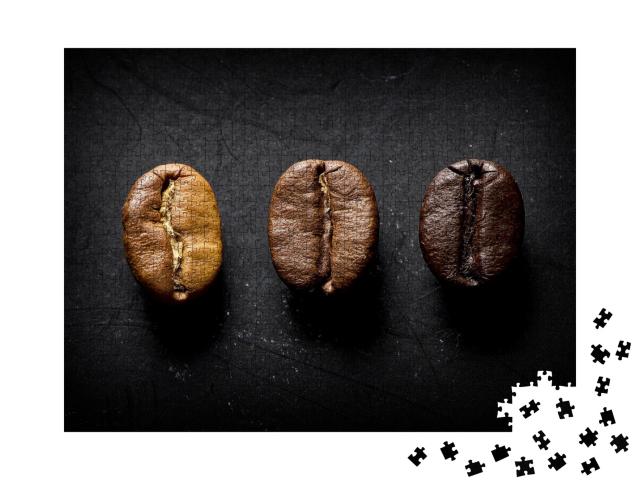 Puzzle de 1000 pièces « Comparaison de différentes torréfactions de grains de café »