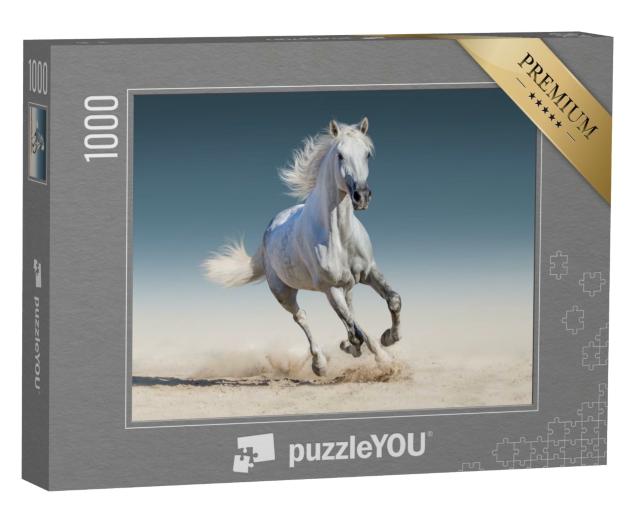 Puzzle de 1000 pièces « Cheval blanc au galop »