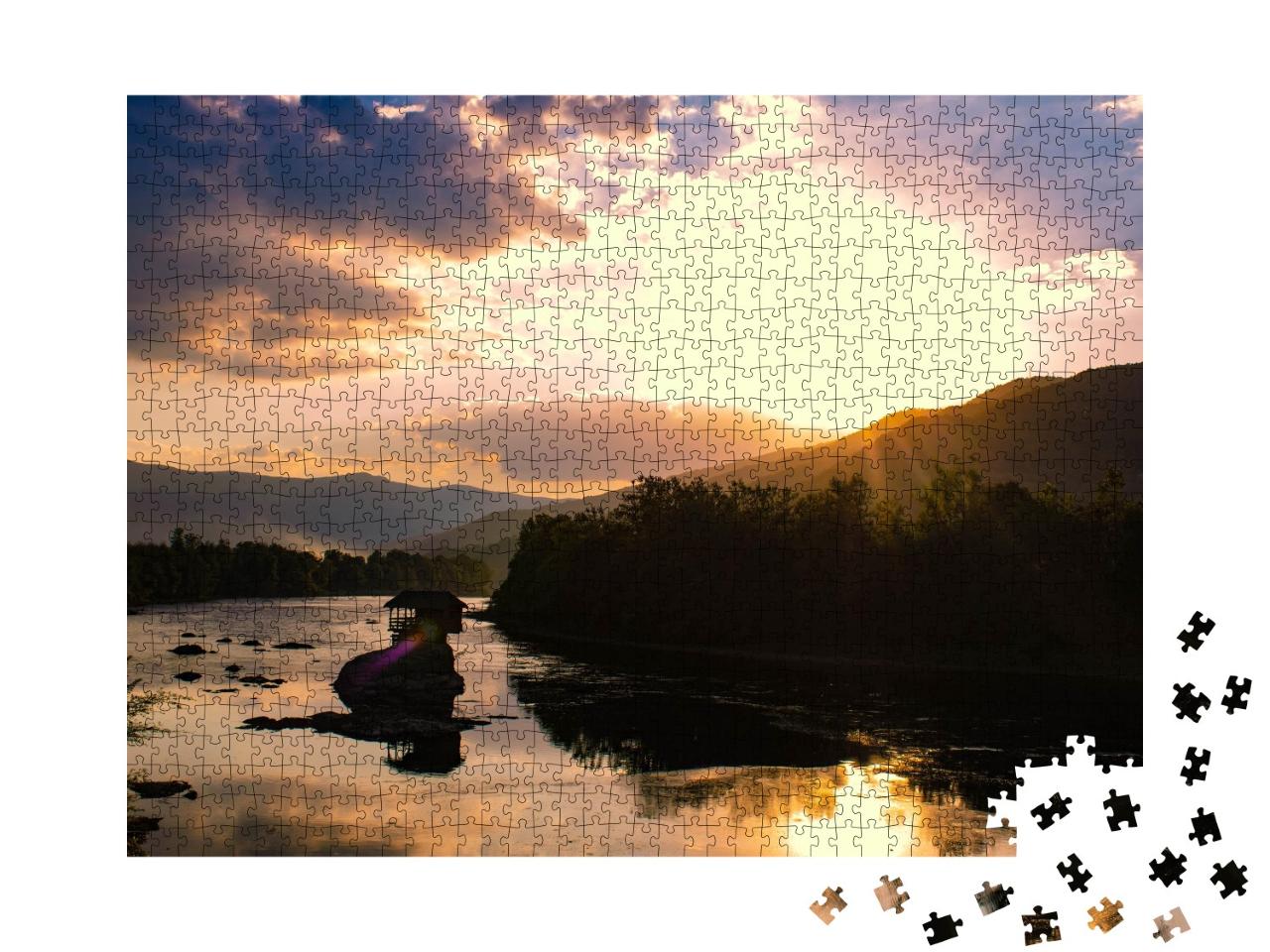 Puzzle de 1000 pièces « Maison sur la rivière Drina, Serbie »
