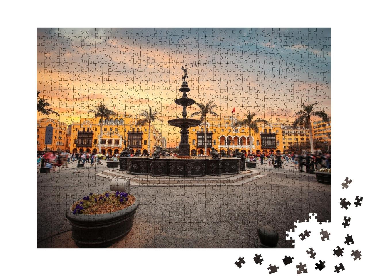 Puzzle de 1000 pièces « Place du marché de Lima, Pérou »