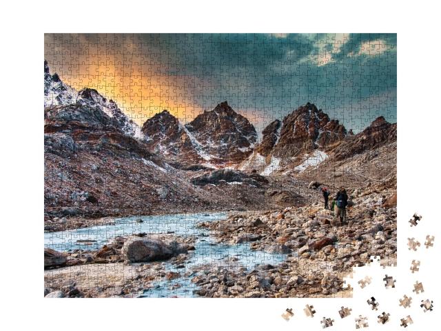 Puzzle de 1000 pièces « Gokyo Ri, trek de l'Everest au lever du soleil, Himalaya »