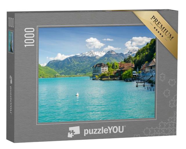 Puzzle de 1000 pièces « belle vue sur les Alpes françaises au bord du lac d'Annecy, France »