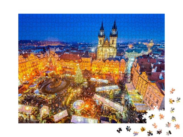Puzzle de 1000 pièces « Marché de Noël à Prague, République tchèque »
