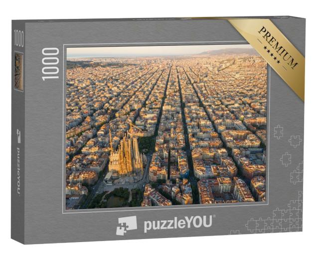 Puzzle de 1000 pièces « Vue aérienne à couper le souffle de la ville de Barcelone, Espagne »