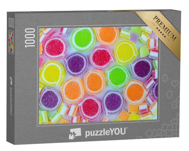 Puzzle de 1000 pièces « Doux comme du sucre : bonbons gélifiés juteux et colorés »