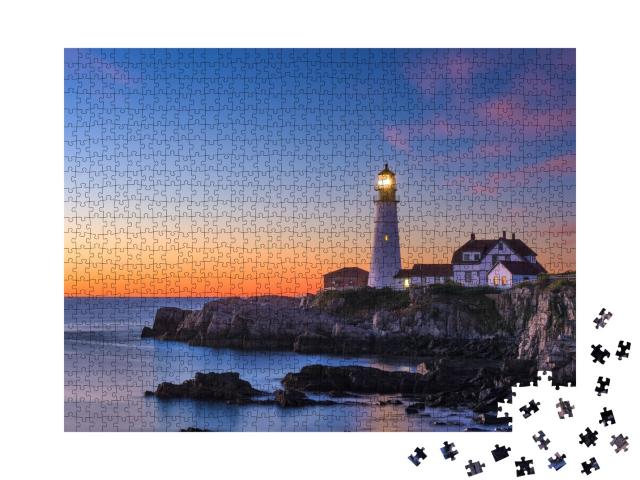 Puzzle de 1000 pièces « Phare à Cape Elizabeth, Maine, États-Unis »